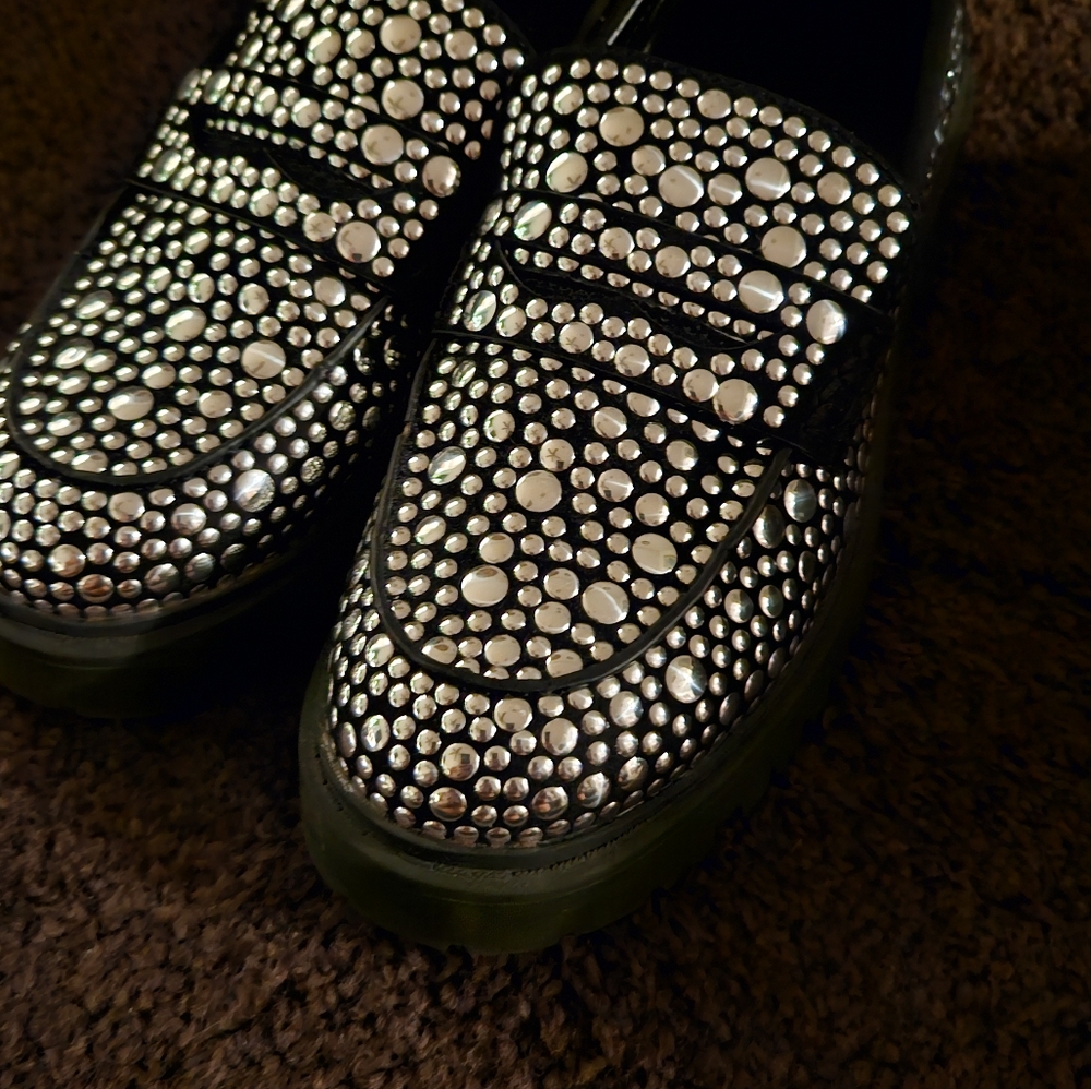 AZALEA WANG Wynne Studded Loafer suede upper, women's size 7 - Picture 7 of 9
